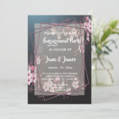 Cherry Blossom Geometric Floral Verloving Kaart (Staand voorkant)