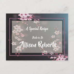 Cherry Blossom    GeometricBridal Shower Recipe Briefkaart