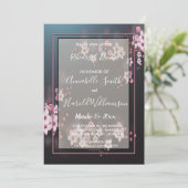 Cherry Blossom Geometrisch Bloemen Repetitie Diner Kaart (Staand voorkant)