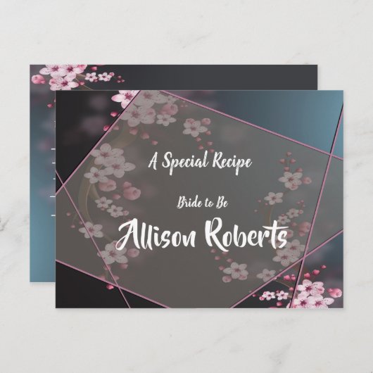 Cherry Blossom Geometrisch Vrijgezellenfeest Recep Briefkaart (Voorkant / Achterkant)