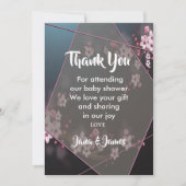 Cherry Blossom Geometrische Bloemen dank u Kaart (Voorkant)
