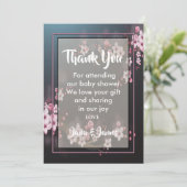 Cherry Blossom Geometrische Bloemen dank u Kaart (Staand voorkant)