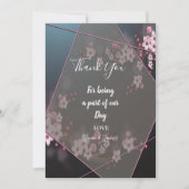 Cherry Blossom Geometrische Bloemen dank u Kaart (Voorkant)