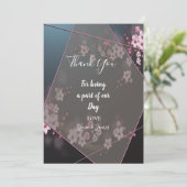 Cherry Blossom Geometrische Bloemen dank u Kaart (Staand voorkant)