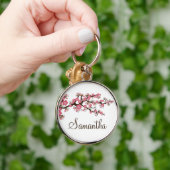 Cherry Blossom Gepersonaliseerd Sleutelhanger (roz (Hand)