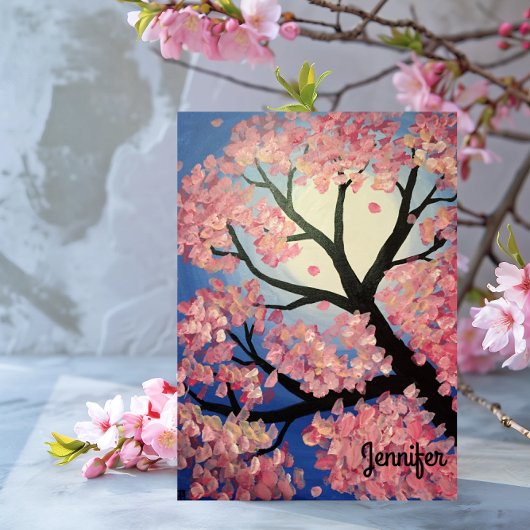Cherry Blossom gepersonaliseerde notitie Kaart