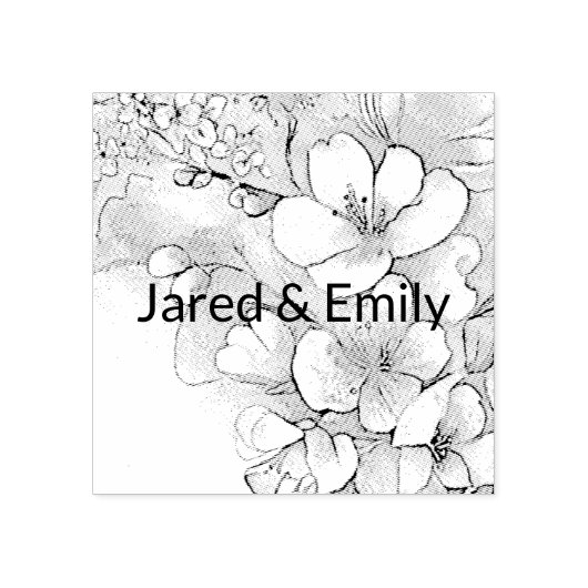 Cherry Blossom Gepersonaliseerde Wood Art Stamp Rubberstempel (Afrduk)