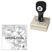 Cherry Blossom Gepersonaliseerde Wood Art Stamp Rubberstempel (Gestempeld)