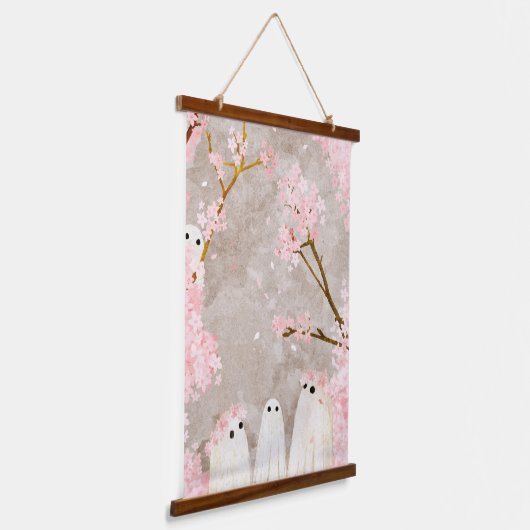 Cherry Blossom Ghosts Hangend Wandkleed (Gebogen)