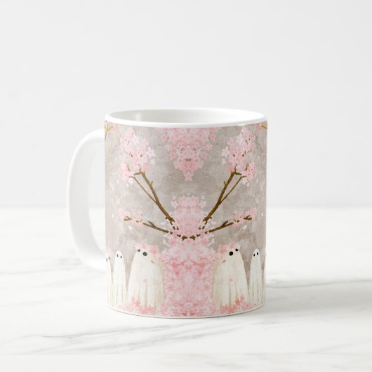 Cherry Blossom Ghosts Koffiemok (Voorkant links)