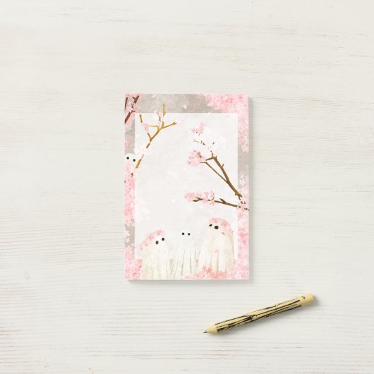 Cherry Blossom Ghosts notitieblok Post-it® Notes (Op bureau)