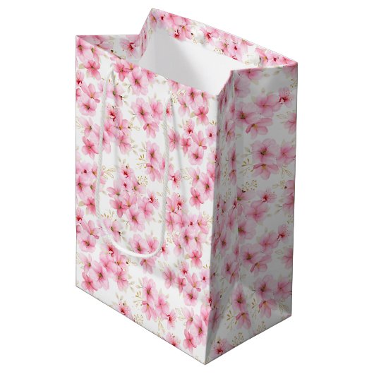 Cherry Blossom Gift Bag Medium Cadeauzakje (Voorkant Gekanteld)