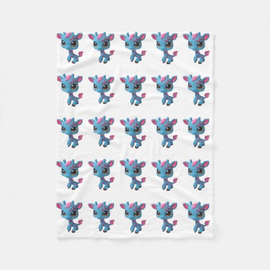 Cherry Blossom Giraffe Blanket Fleece Deken (Voorkant)
