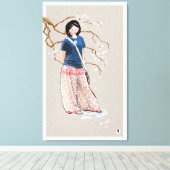 cherry blossom girl light versie canvas afdruk (Insitu (Houten vloer))