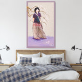 cherry blossom girl mauve roze versie canvas afdruk (Insitu (Slaapkamer))