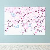 Cherry Blossom Girly Canvas Afdruk (Insitu (Houten vloer))