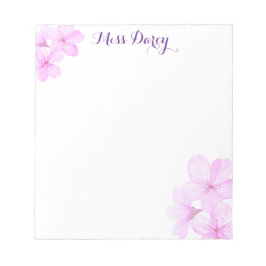 Cherry Blossom Girly Pink Floral Custom  Notitieblok