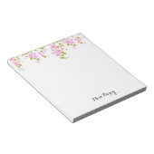 Cherry Blossom Girly Pink Floral Custom  Notitieblok (Schuin)