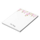 Cherry Blossom Girly Pink Floral Custom  Notitieblok (Linkerzijde)