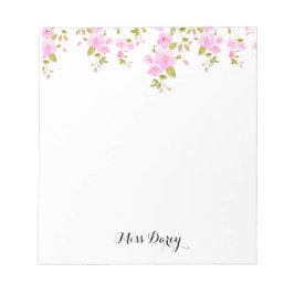 Cherry Blossom Girly Pink Floral Custom  Notitieblok