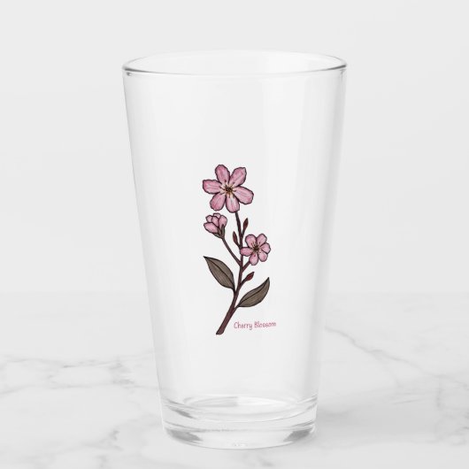 Cherry Blossom Glass Tumbler (Voorkant)