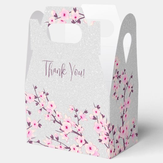 Cherry Blossom Glitter Custom Bedankt Bedankdoosjes (Geopend)