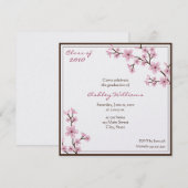 Cherry Blossom Graduation Invitations Kaart (Voorkant / Achterkant)