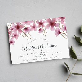 Cherry Blossom Graduation Party Invitation Kaart