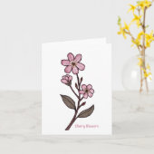 Cherry Blossom Groeten Kaart (Gele Bloem)