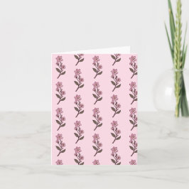 Cherry Blossom Groetjes Kaart - Roze Patroon