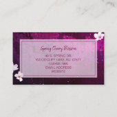 Cherry Blossom Hair Stylist Visitekaartje (Achterkant)