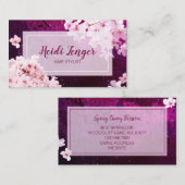 Cherry Blossom Hair Stylist Visitekaartje (Voorkant / Achterkant)