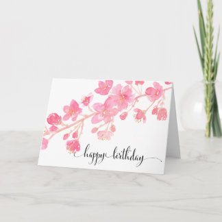Cherry Blossom Happy Birthday Kaart