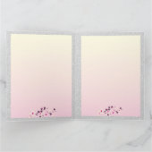 Cherry Blossom Happy Birthday Silver Glitter Kaart (Binnen)