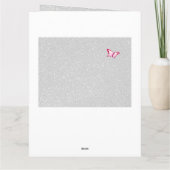 Cherry Blossom Happy Birthday Silver Glitter Kaart (Achterkant)