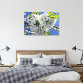Cherry blossom hart canvas afdruk (Insitu (Slaapkamer))