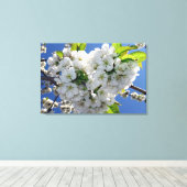 Cherry blossom hart canvas afdruk (Insitu (Houten vloer))