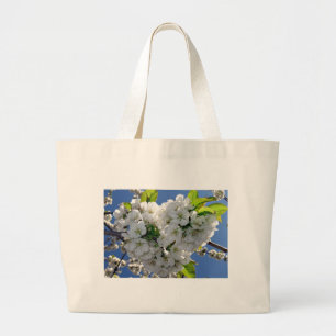 Cherry blossom hart grote tote bag