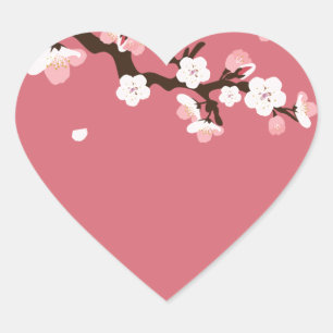 Cherry Blossom Hart Sticker