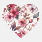 Cherry Blossom Hart Sticker (Voorkant)