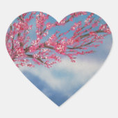 Cherry Blossom Hart Sticker (Voorkant)