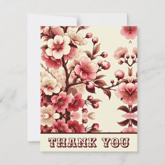 Cherry Blossom Hartelijk dank Bedankkaart (Voorkant)
