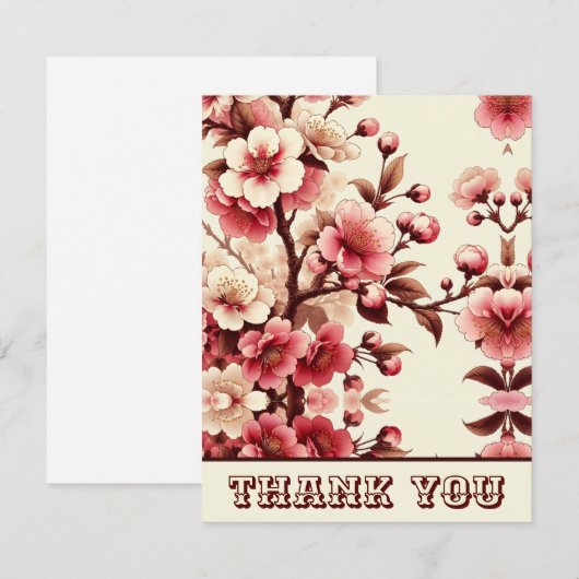 Cherry Blossom Hartelijk dank Bedankkaart (Voorkant / Achterkant)