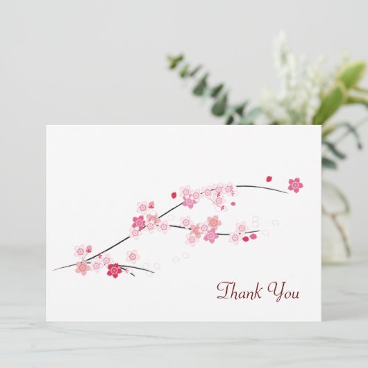 Cherry Blossom - Hartelijk dank Bedankkaart (Staand voorkant)