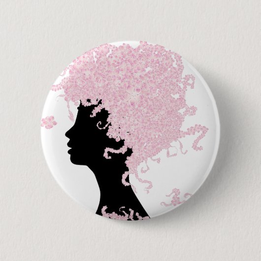 Cherry Blossom Head Ronde Button 5,7 Cm (Voorkant)
