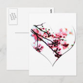 Cherry Blossom Heart Briefkaart (Voorkant / Achterkant)