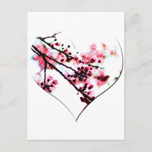 Cherry Blossom Heart Briefkaart (Voorkant)
