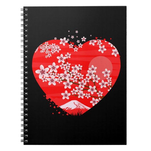Cherry Blossom Heart Notitieboek (Voorkant)