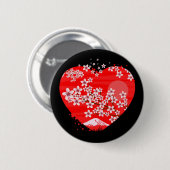 Cherry Blossom Heart Ronde Button 5,7 Cm (Voorkant /achterkant)