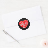 Cherry Blossom Heart Ronde Sticker (Envelop)